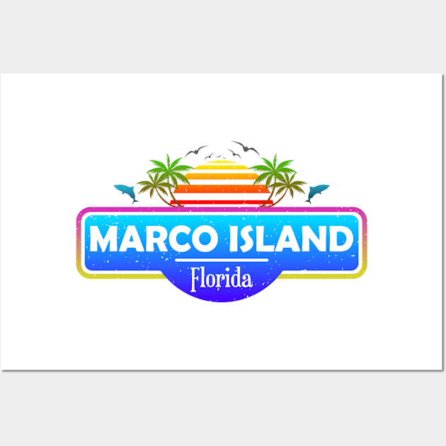 Marco Island Beach Florida, Palm Trees Sunset Summer Wall Art by Jahmar Anderson